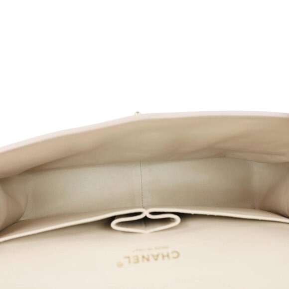 Chanel  Jumbo Classic Double Flap Caviar Leather Shoulder Bag Beige - Picture 14 of 16